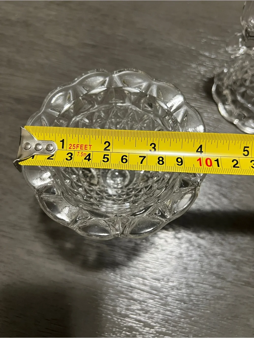 Vintage Clear Pressed Glass Double Candlestick Holders – Set of 2